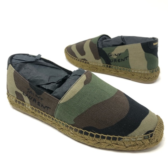 YSL Saint Laurent Monogramme Logo Espadrille Sz 34